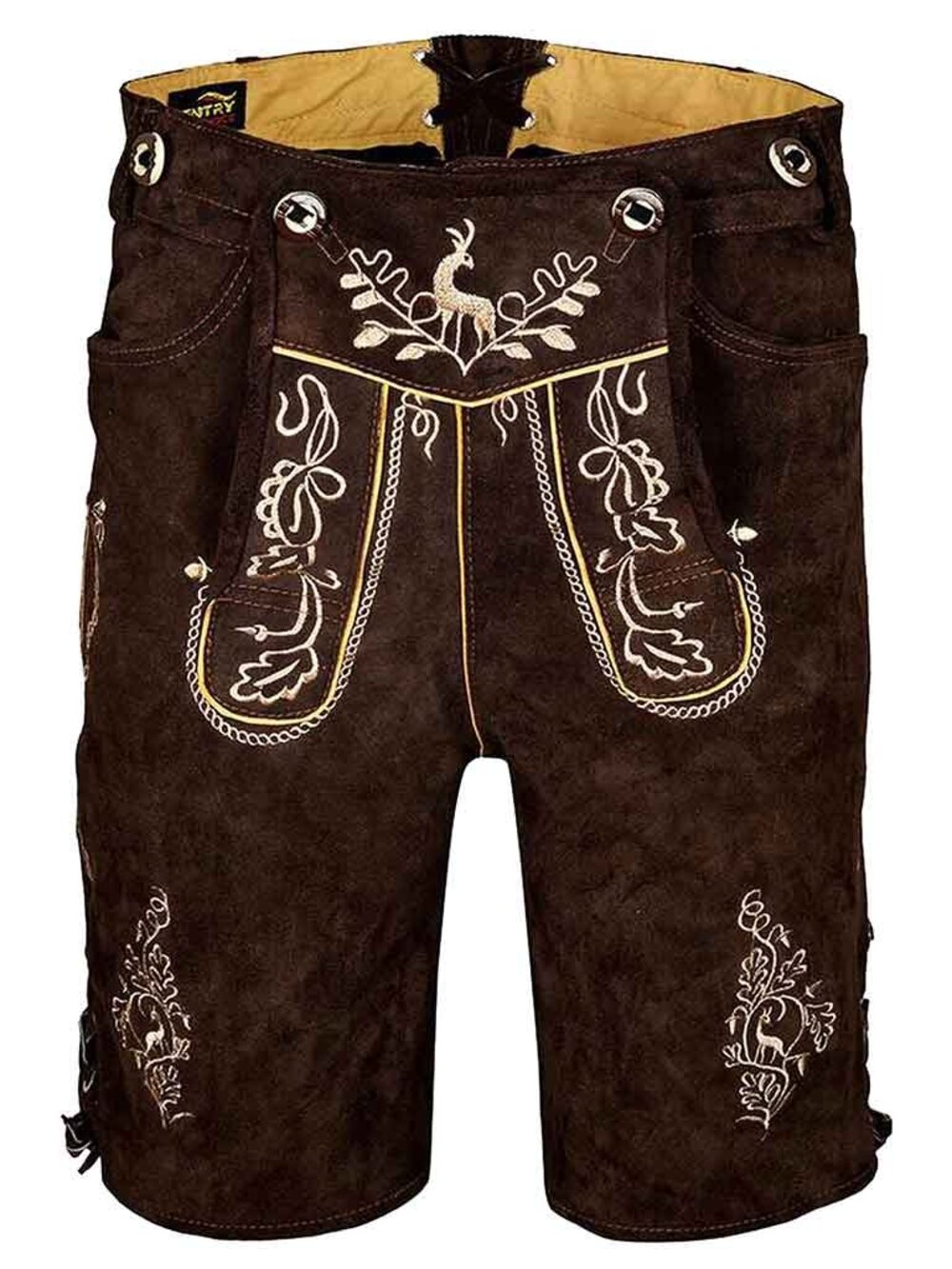 Octoberfest Lederhosen Bavarian Shorts Dark Lederhosen With Suspender  NEW